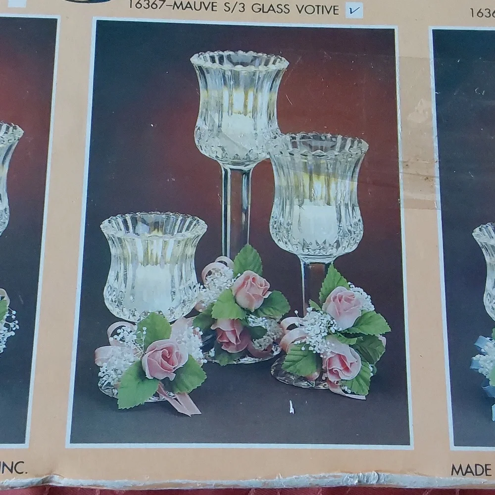 Set Of 3 Glass 16367- Mauve‎ 5/3 Votive